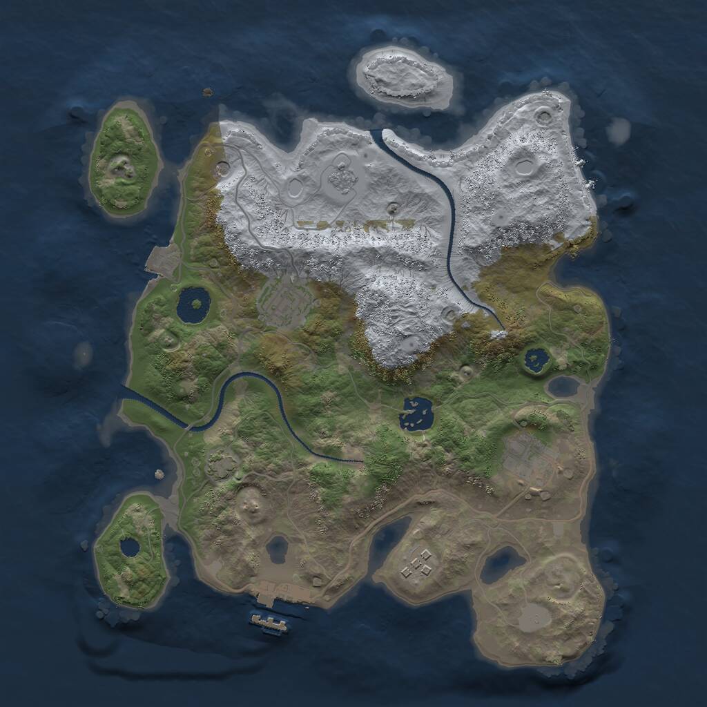 Rust Map: Procedural Map, Size: 3000, Seed: 1467710408, 9 Monuments