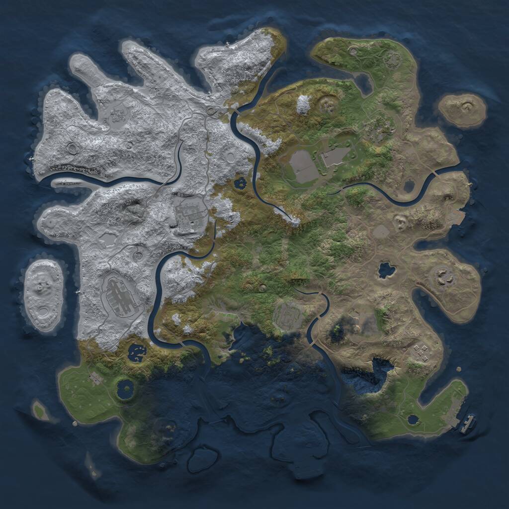 Rust Map: Procedural Map, Size: 4100, Seed: 46779, 15 Monuments