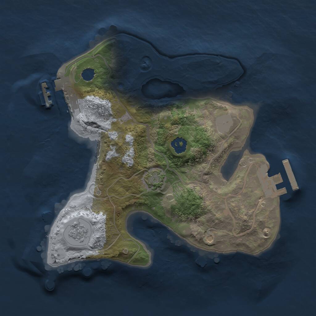Rust Map: Procedural Map, Size: 2000, Seed: 1291481257, 5 Monuments