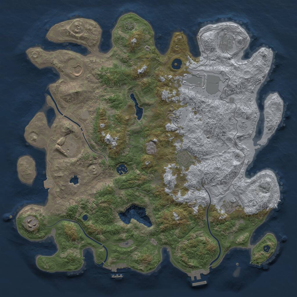 Rust Map: Procedural Map, Size: 4200, Seed: 1439388169, 16 Monuments