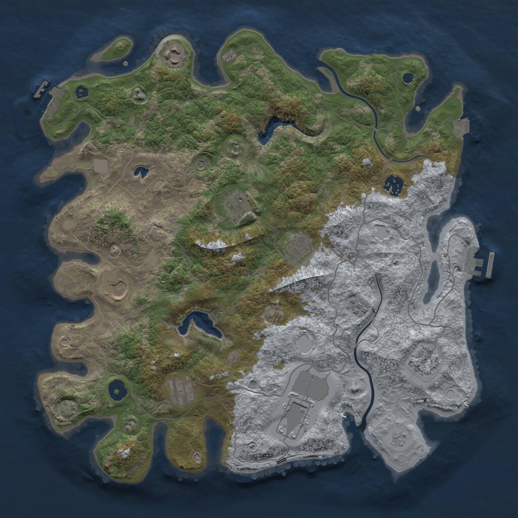 Rust Map: Procedural Map, Size: 4000, Seed: 1523343432, 15 Monuments