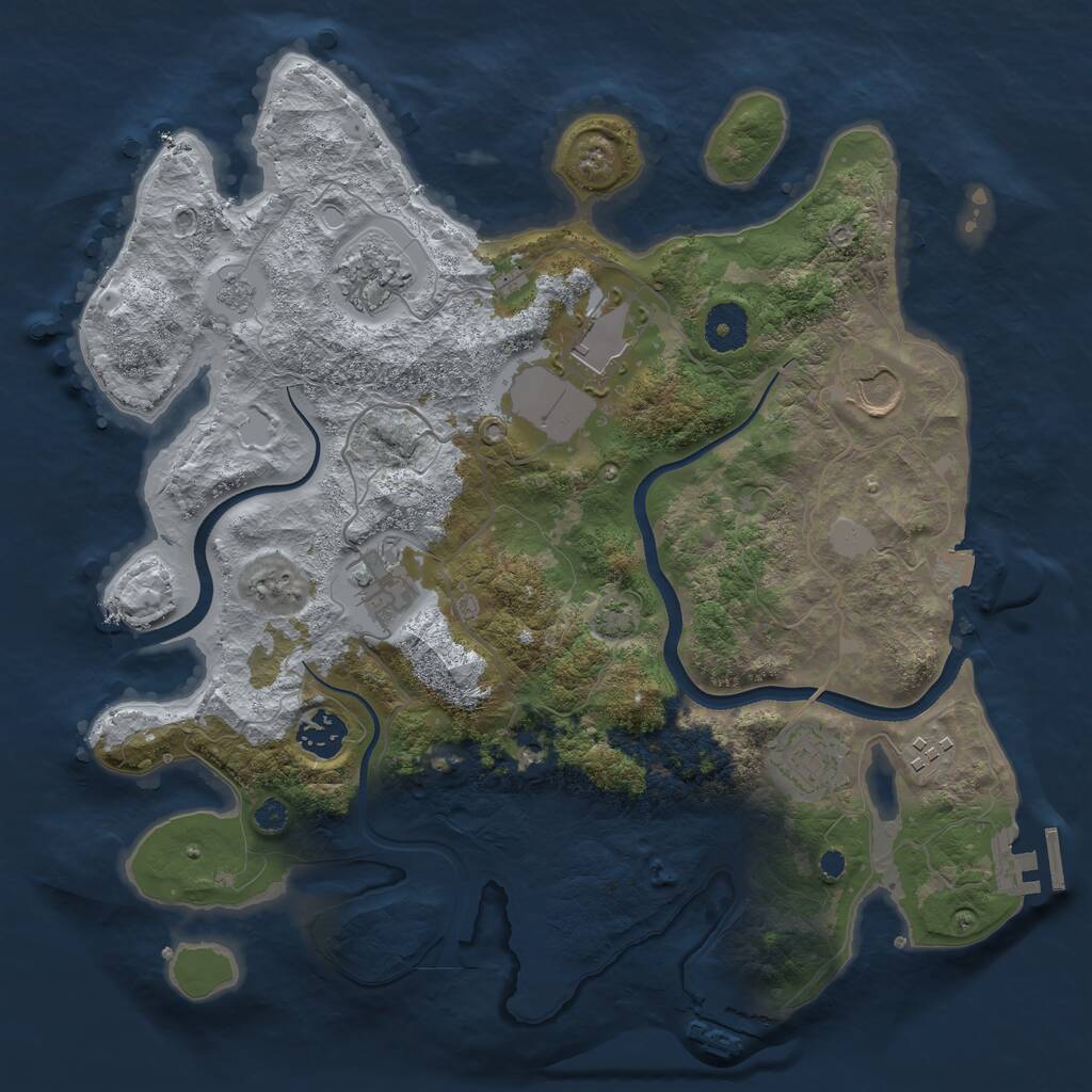 Rust Map: Procedural Map, Size: 3500, Seed: 626618026, 13 Monuments
