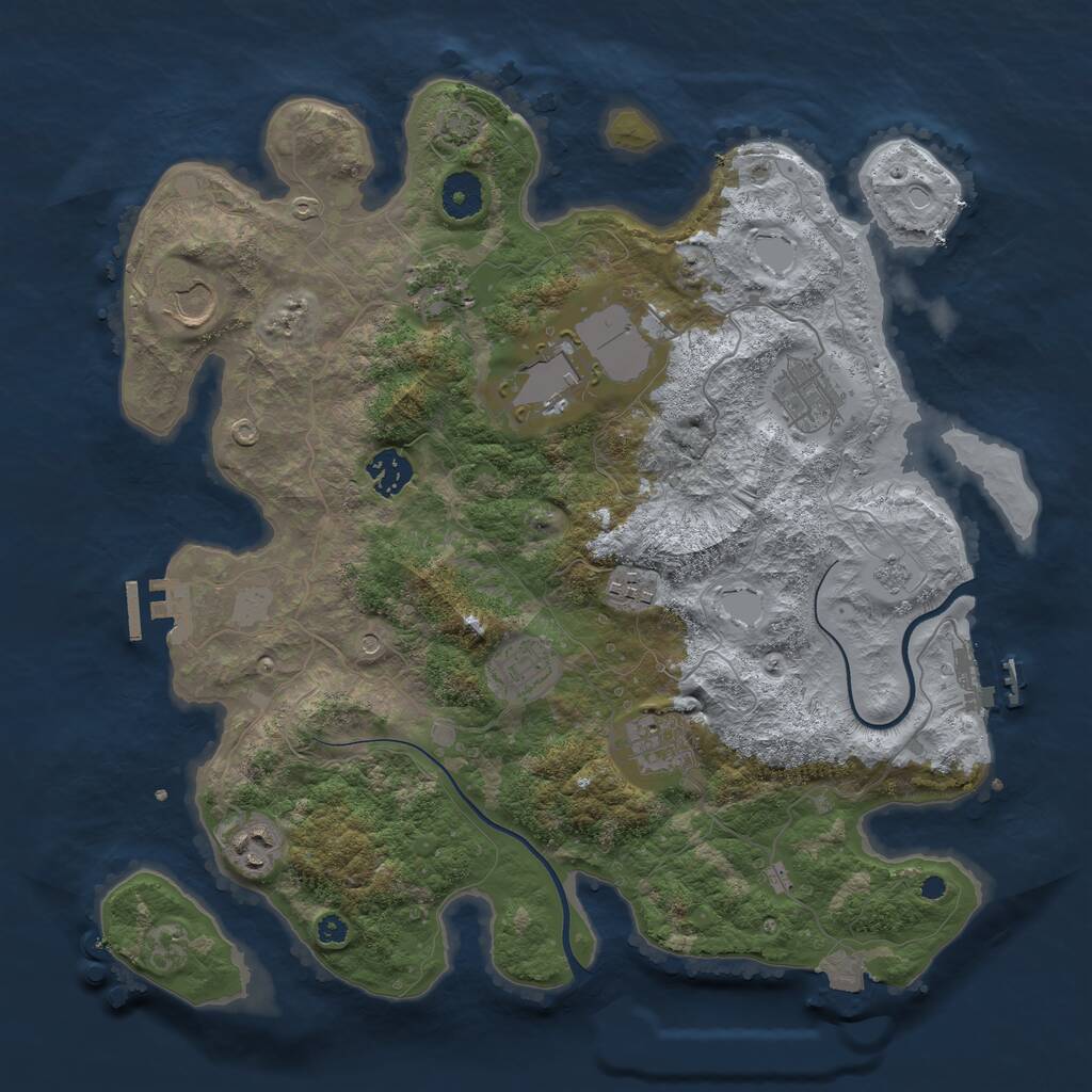 Rust Map: Procedural Map, Size: 3700, Seed: 625613212, 15 Monuments