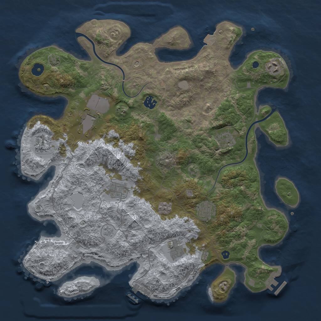 Rust Map: Procedural Map, Size: 3900, Seed: 60, 15 Monuments