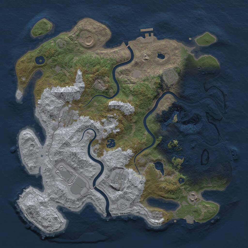 Rust Map: Procedural Map, Size: 4000, Seed: 1575636729, 14 Monuments