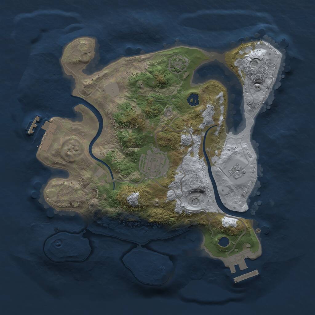 Rust Map: Procedural Map, Size: 2500, Seed: 99125674, 7 Monuments