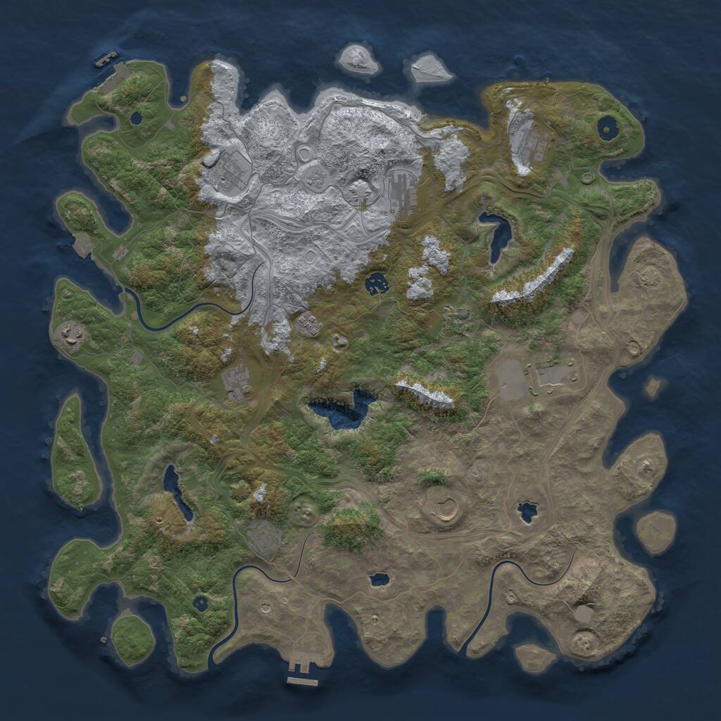 Rust Map: Procedural Map, Size: 4750, Seed: 749491866, 17 Monuments