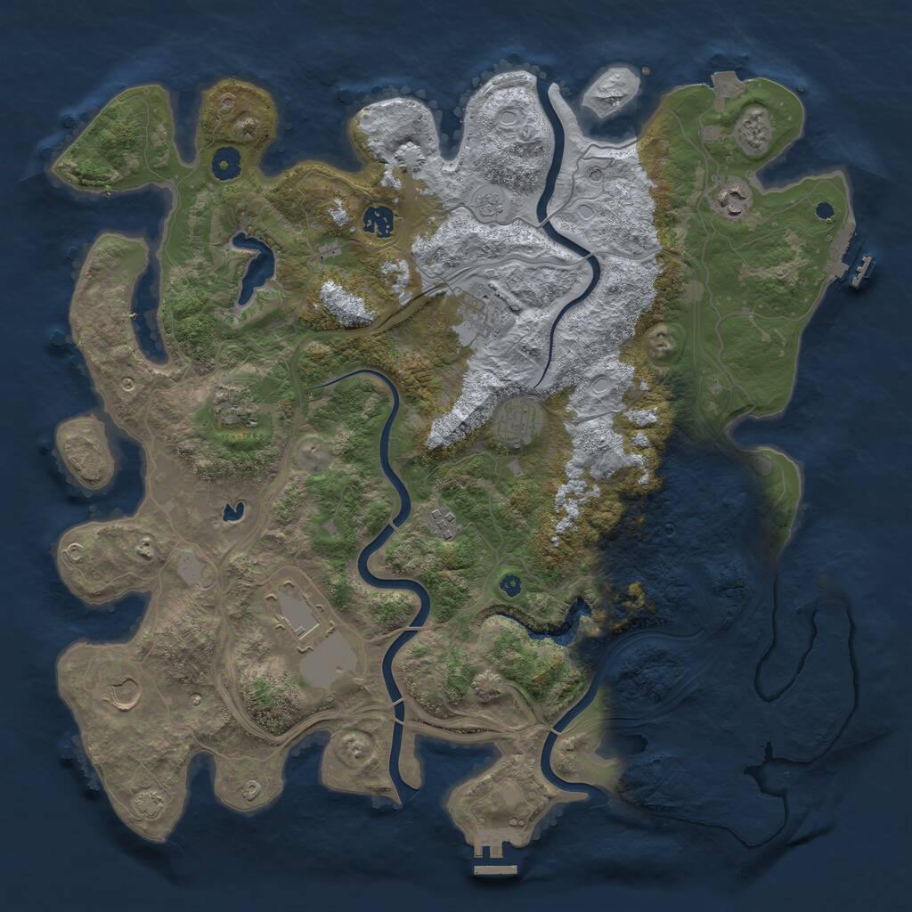 Rust Map: Procedural Map, Size: 4300, Seed: 20250102, 14 Monuments
