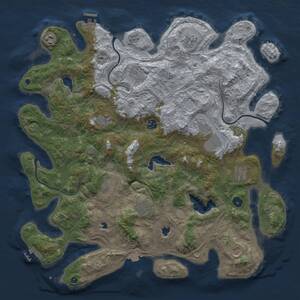 Thumbnail Rust Map: Procedural Map, Size: 4500, Seed: 241099129, 17 Monuments