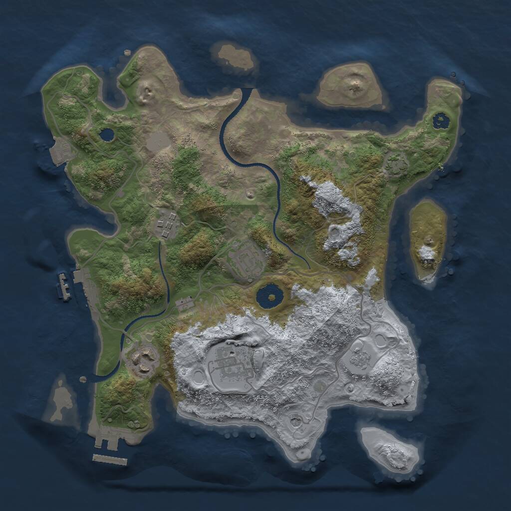 Rust Map: Procedural Map, Size: 3000, Seed: 4082, 10 Monuments