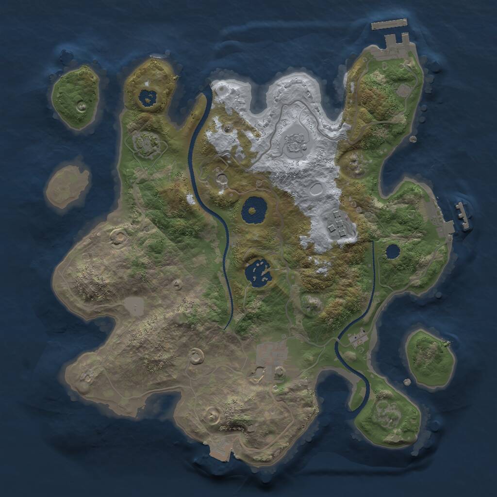 Rust Map: Procedural Map, Size: 2800, Seed: 1017027426, 9 Monuments