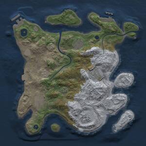 Thumbnail Rust Map: Procedural Map, Size: 3000, Seed: 1974103254, 10 Monuments
