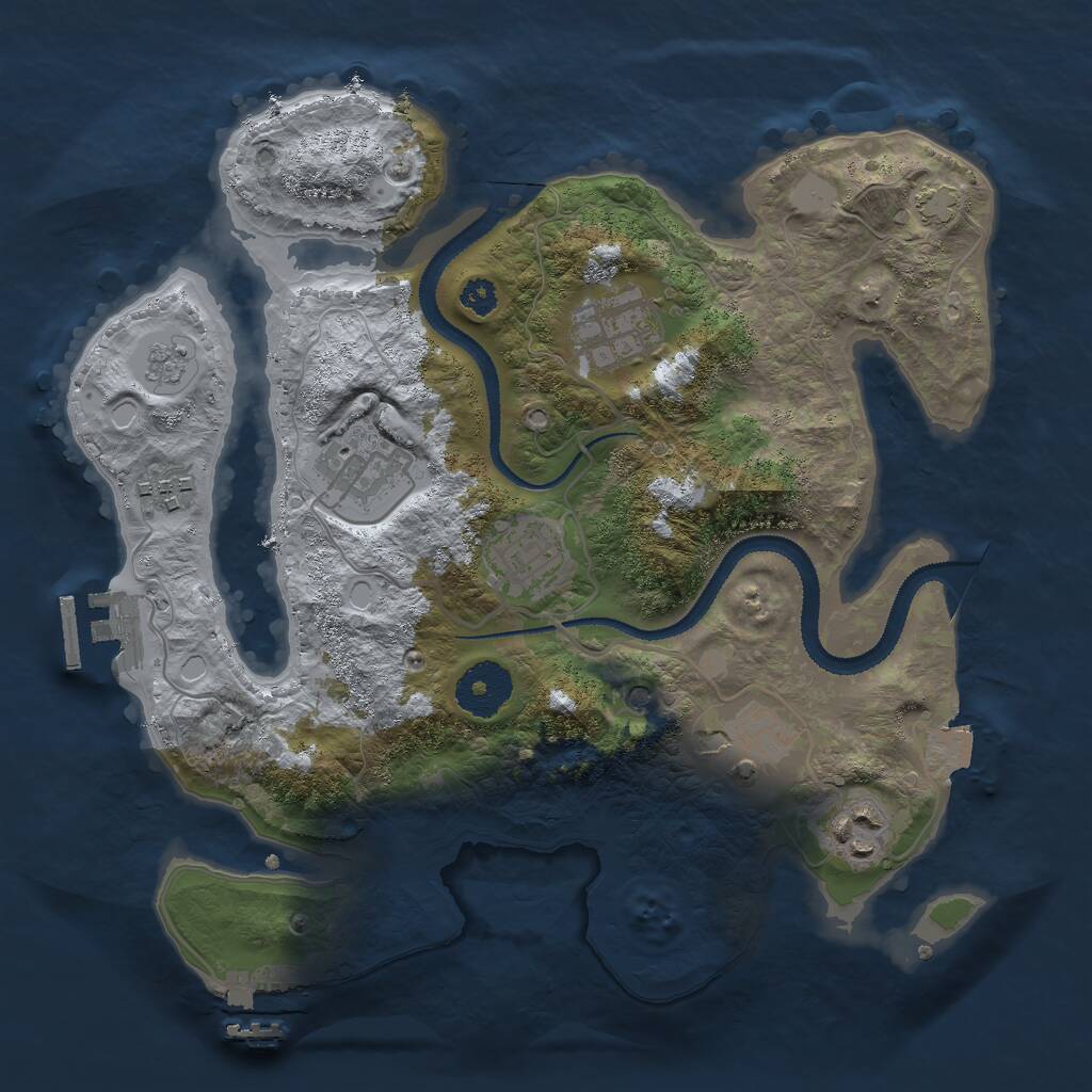 Rust Map: Procedural Map, Size: 3000, Seed: 947404142, 12 Monuments