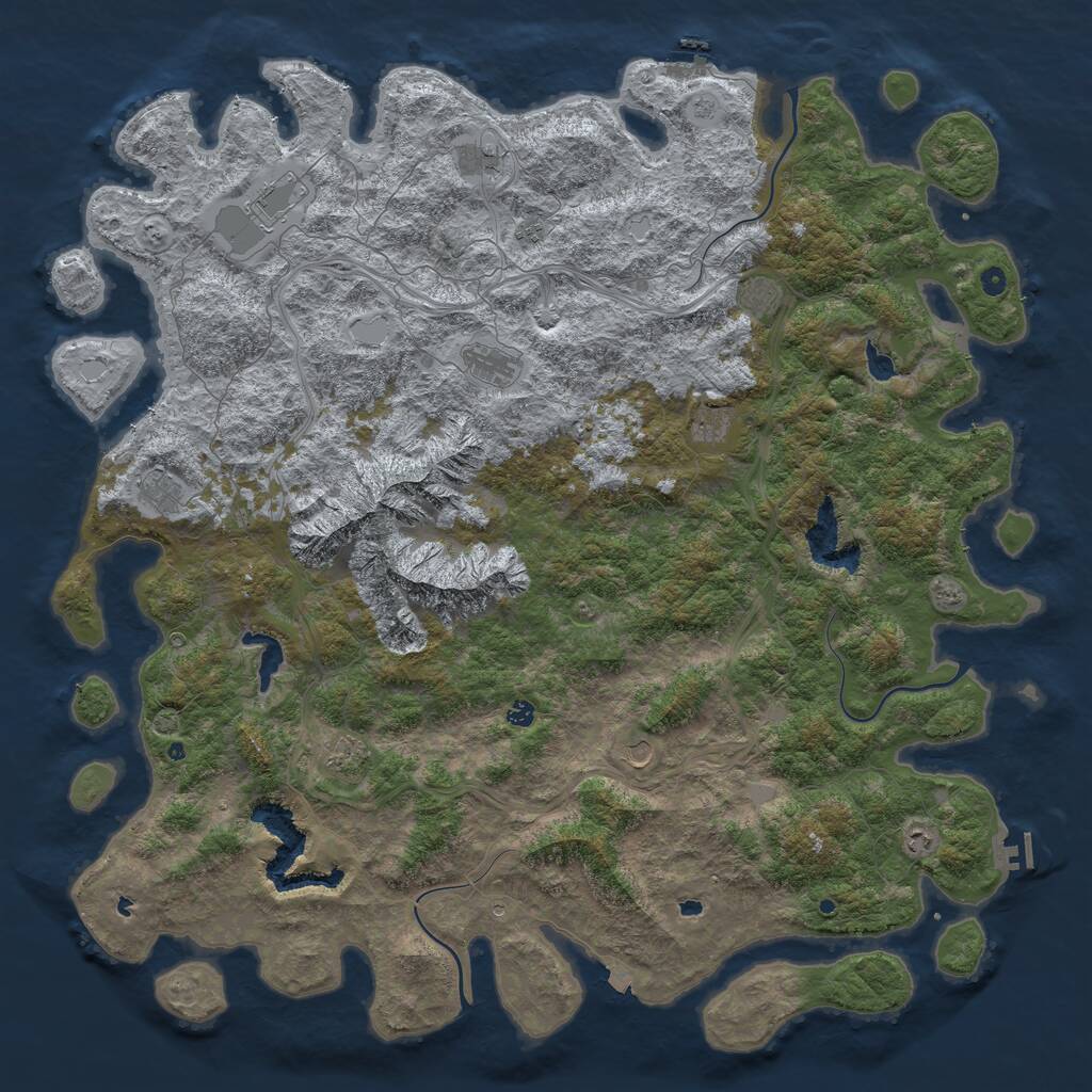 Rust Map: Procedural Map, Size: 6000, Seed: 1872467880, 17 Monuments