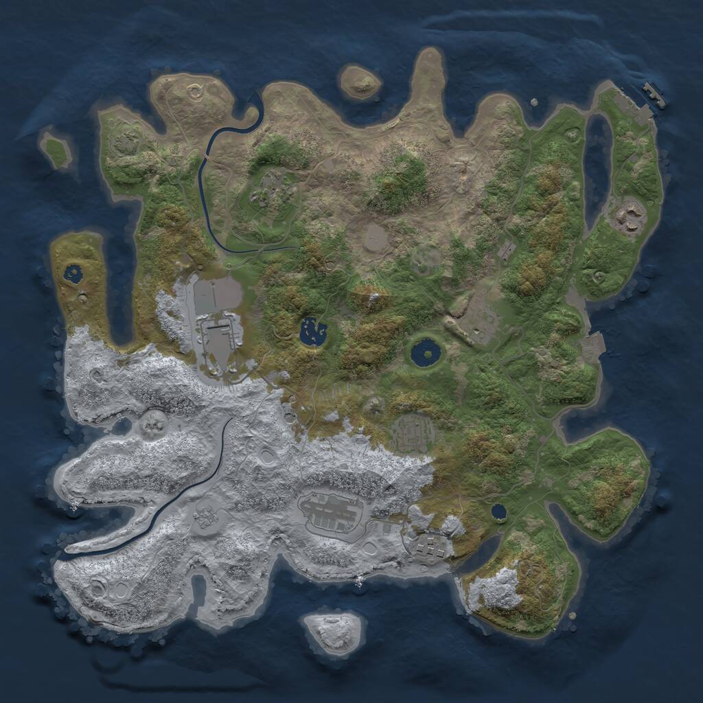 Rust Map: Procedural Map, Size: 3750, Seed: 146519, 13 Monuments