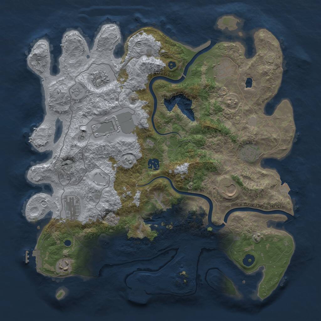 Rust Map: Procedural Map, Size: 4000, Seed: 684458374, 15 Monuments