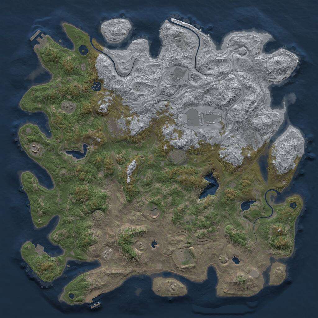 Rust Map: Procedural Map, Size: 4800, Seed: 241099129, 16 Monuments