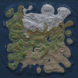 Thumbnail Rust Map: Procedural Map, Size: 4000, Seed: 1486681257, 13 Monuments