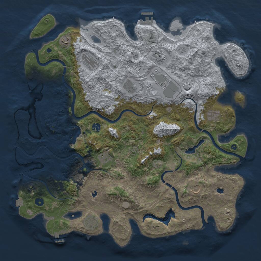 Rust Map: Procedural Map, Size: 4500, Seed: 24510, 17 Monuments