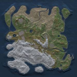 Thumbnail Rust Map: Procedural Map, Size: 3750, Seed: 1033573024, 15 Monuments