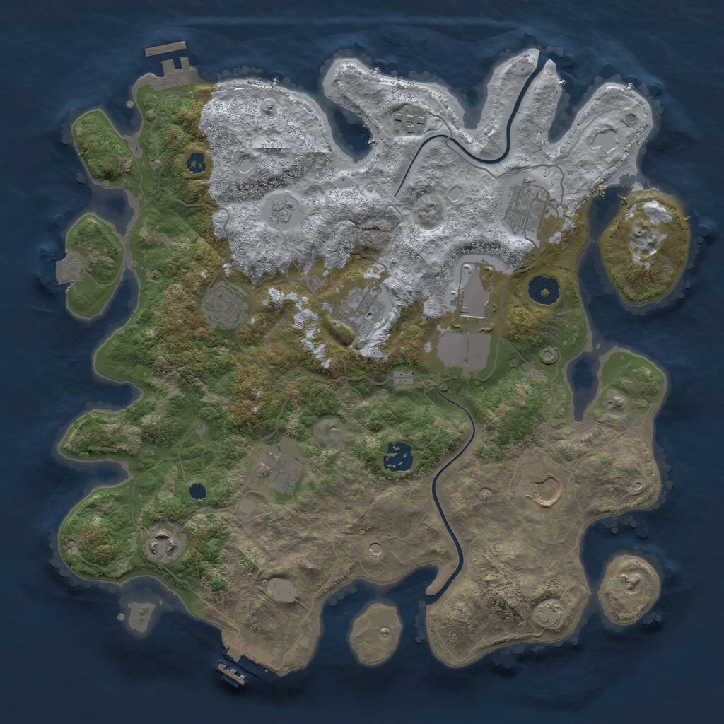Rust Map: Procedural Map, Size: 3600, Seed: 566312656, 15 Monuments