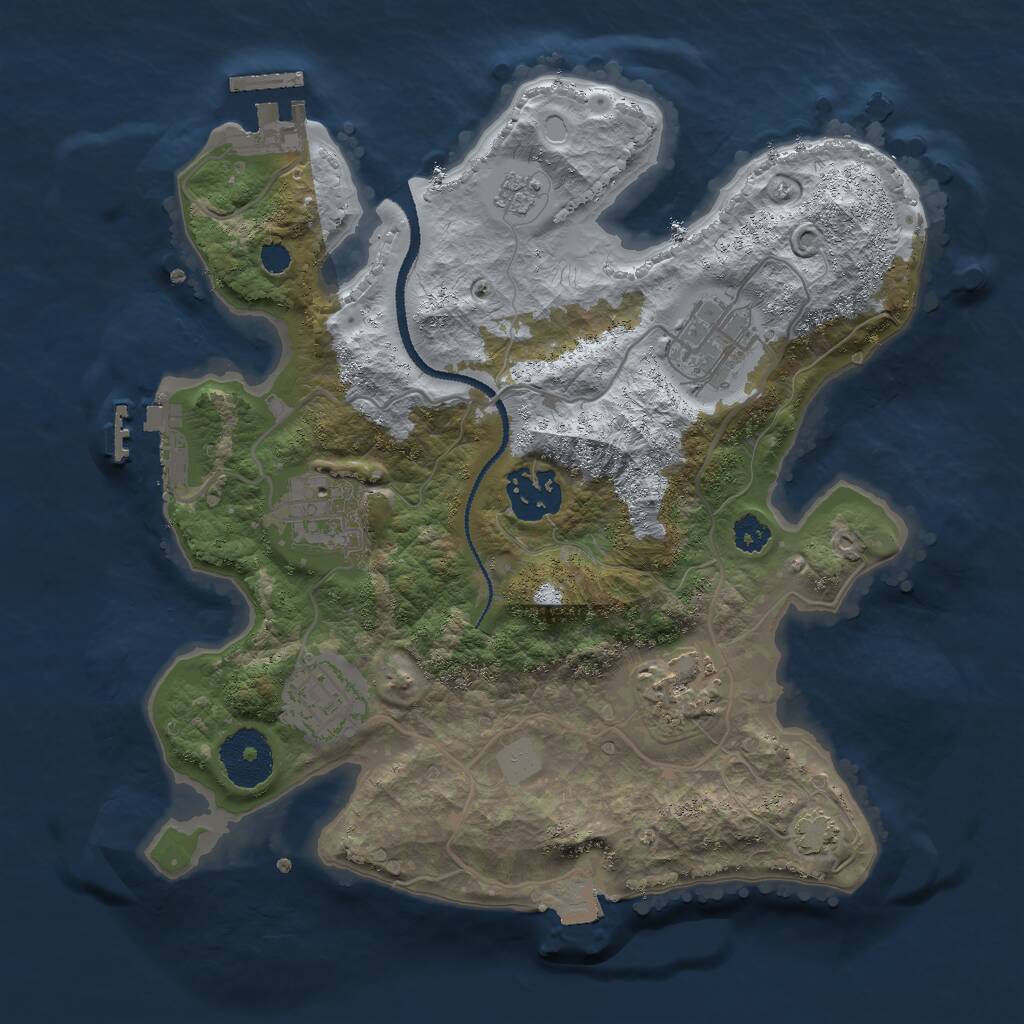 Rust Map: Procedural Map, Size: 2800, Seed: 1424, 10 Monuments