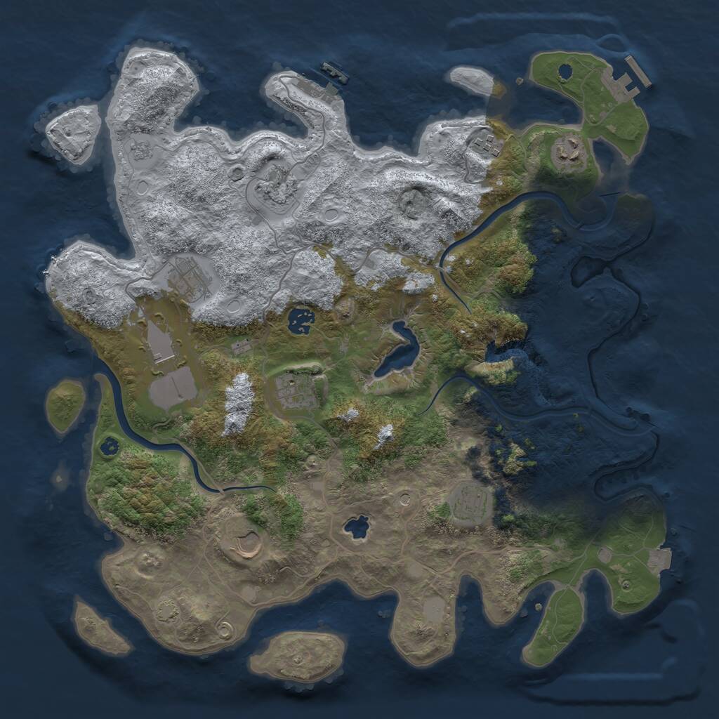 Rust Map: Procedural Map, Size: 4000, Seed: 1048400269, 15 Monuments