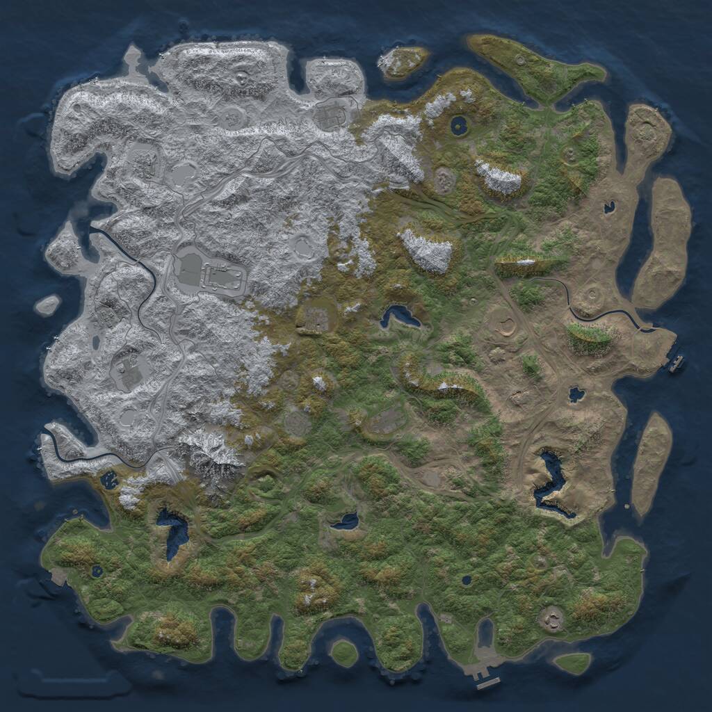 Rust Map: Procedural Map, Size: 6000, Seed: 87237340, 17 Monuments