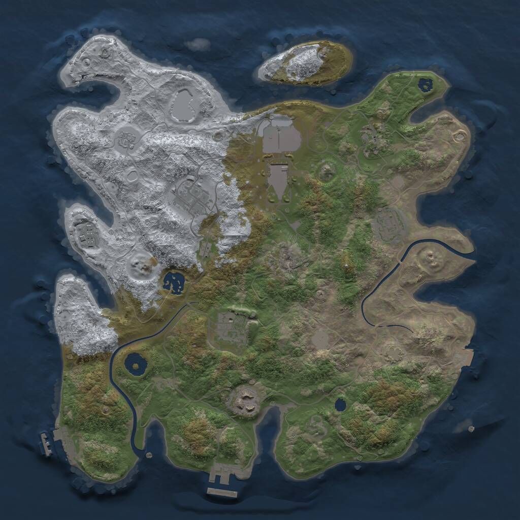 Rust Map: Procedural Map, Size: 3500, Seed: 351903, 13 Monuments