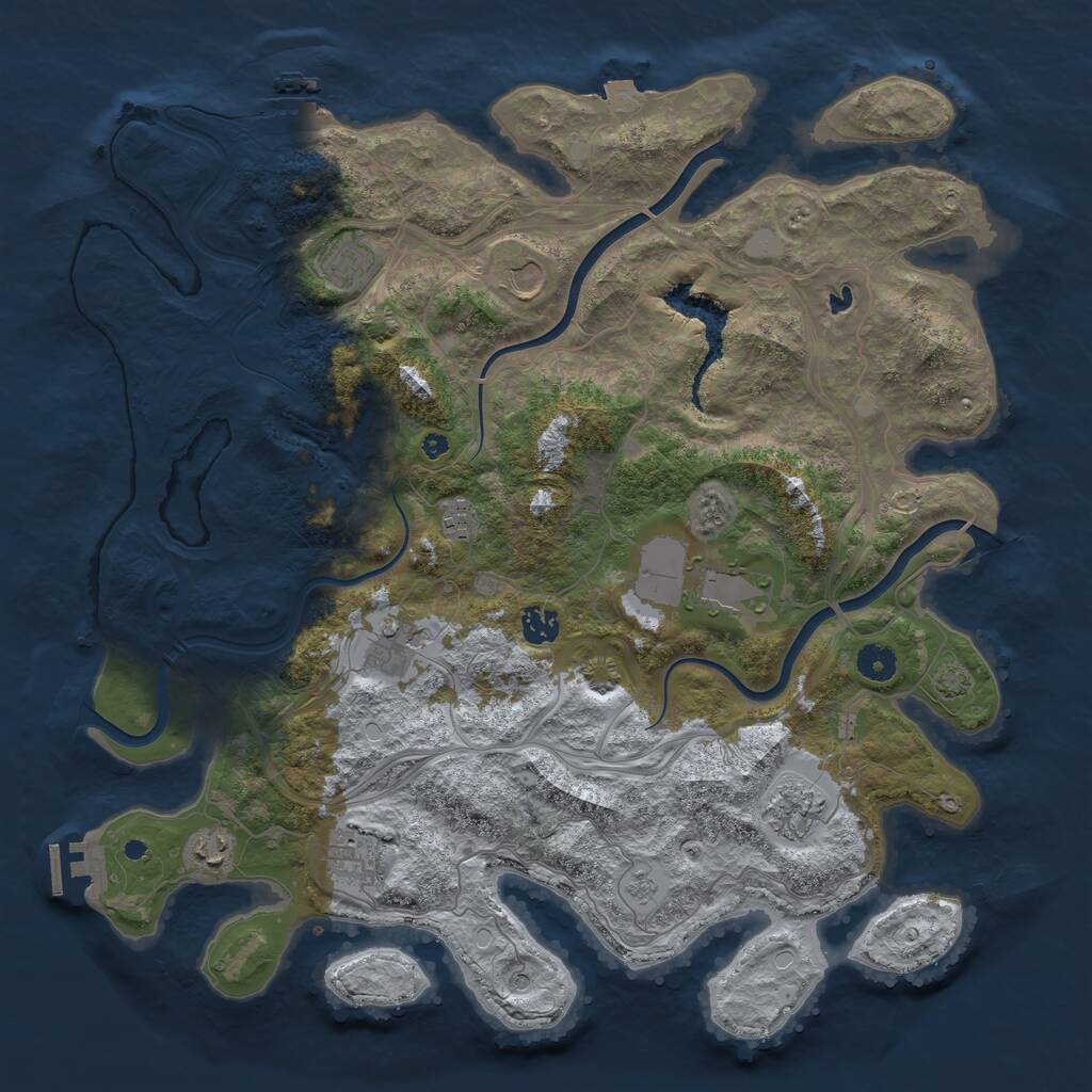 Rust Map: Procedural Map, Size: 4250, Seed: 123321123, 15 Monuments