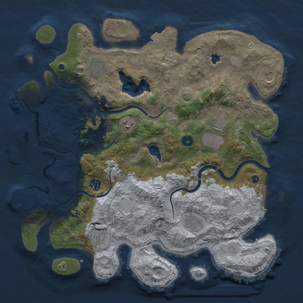 Rust Map: Procedural Map, Size: 4000, Seed: 995149272, 14 Monuments