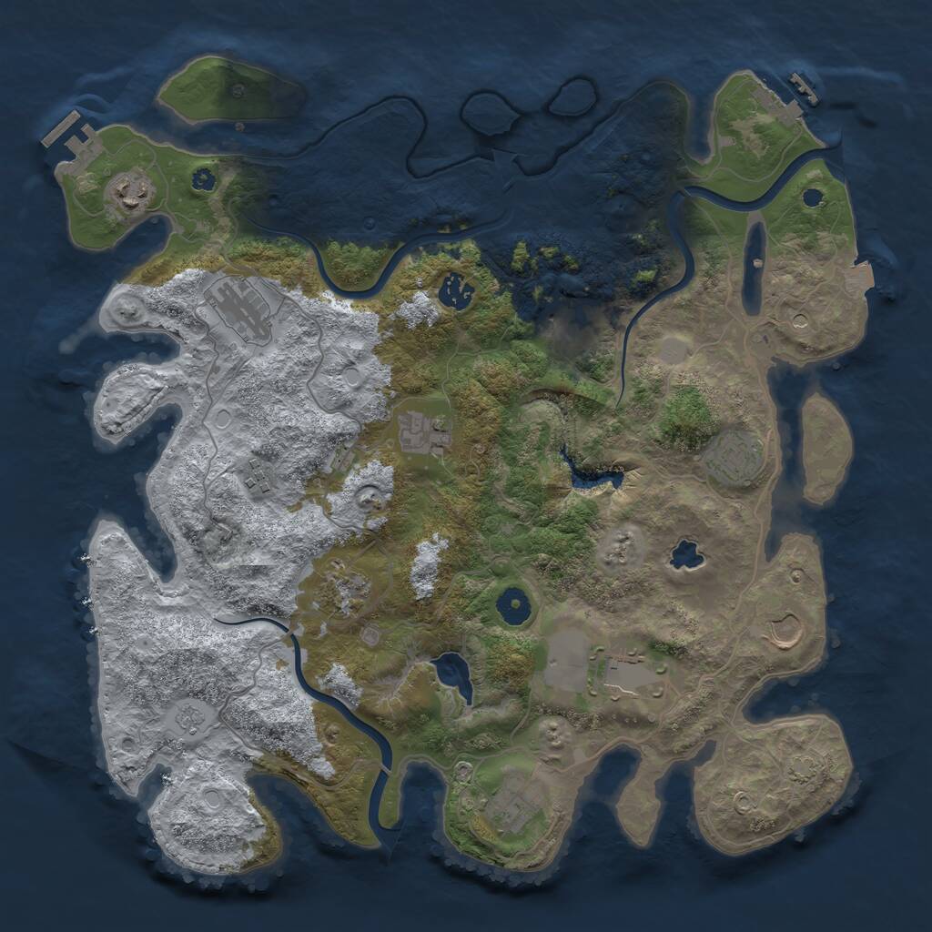 Rust Map: Procedural Map, Size: 4000, Seed: 786534, 17 Monuments