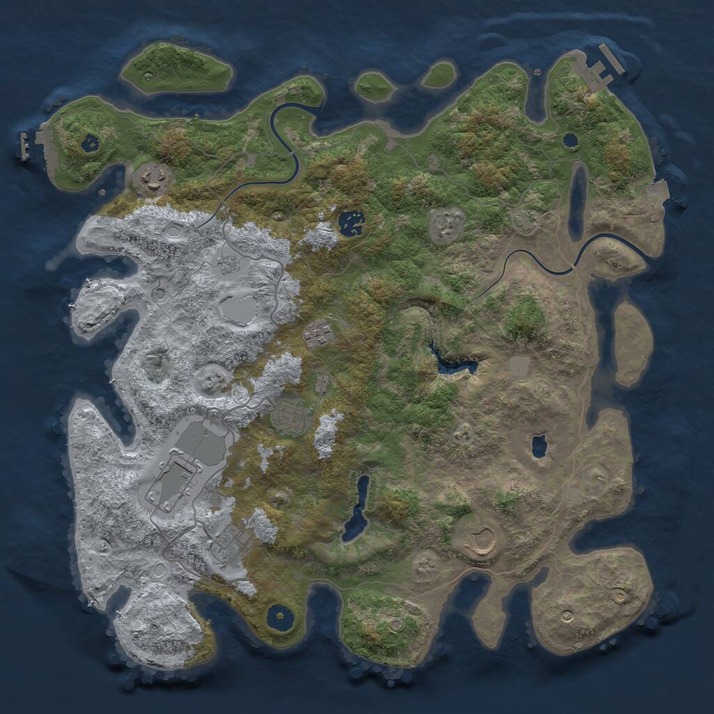 Rust Map: Procedural Map, Size: 4000, Seed: 786534, 13 Monuments