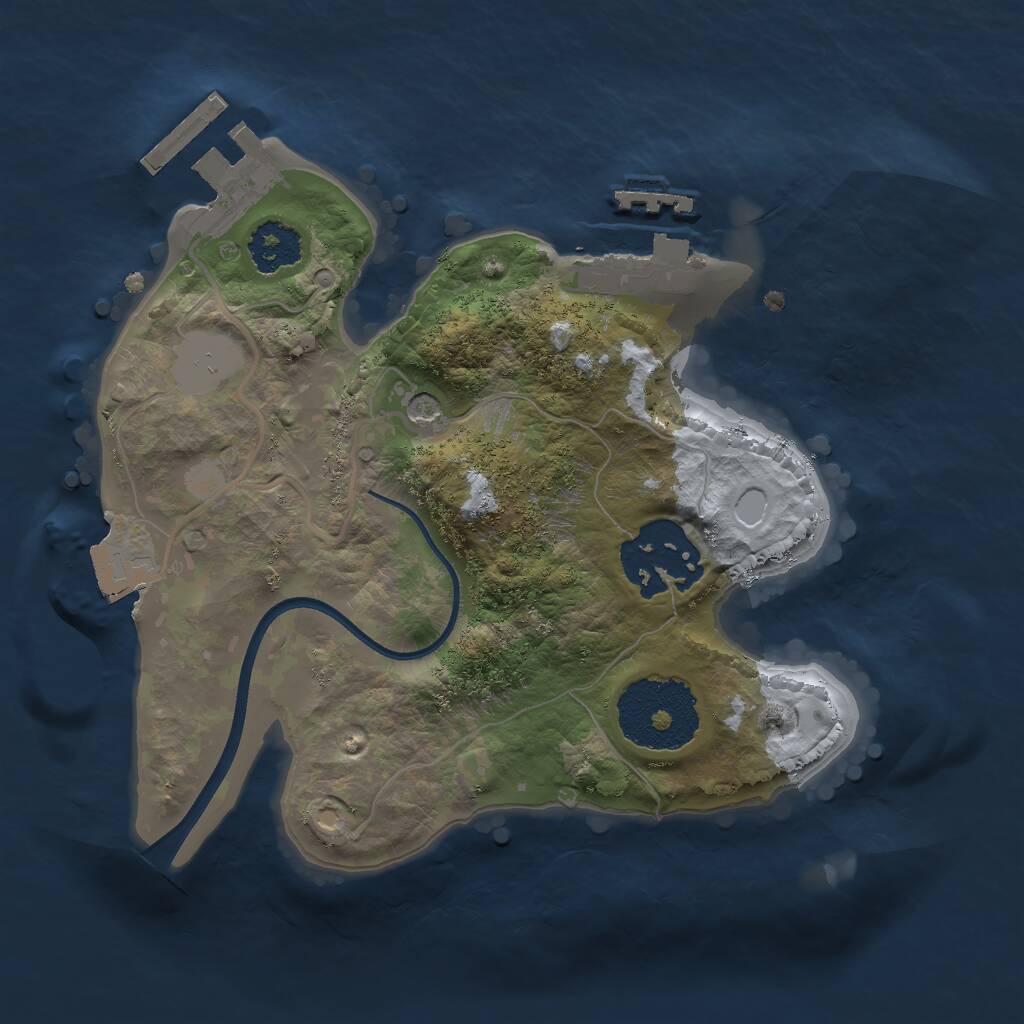 Rust Map: Procedural Map, Size: 2000, Seed: 5672, 5 Monuments