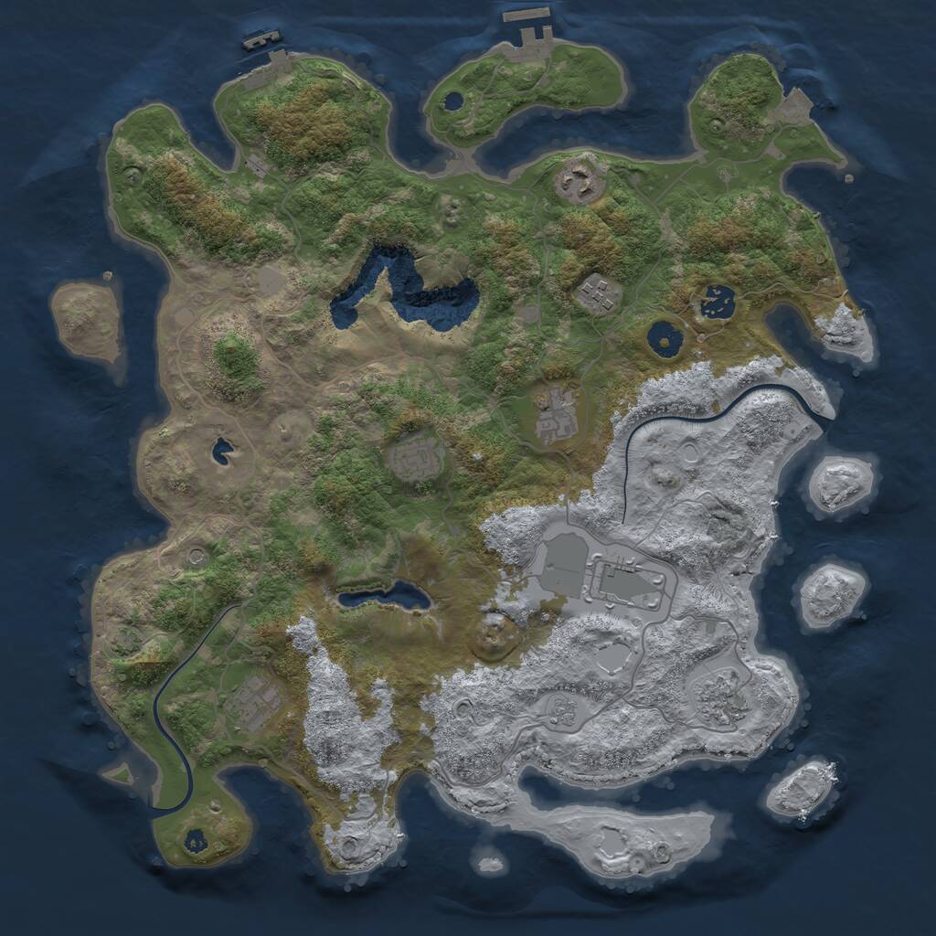 Rust Map: Procedural Map, Size: 4000, Seed: 1544260585, 14 Monuments