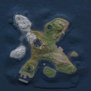 Thumbnail Rust Map: Procedural Map, Size: 2000, Seed: 1499374817, 3 Monuments