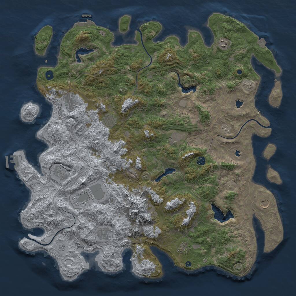 Rust Map: Procedural Map, Size: 5000, Seed: 5284, 17 Monuments