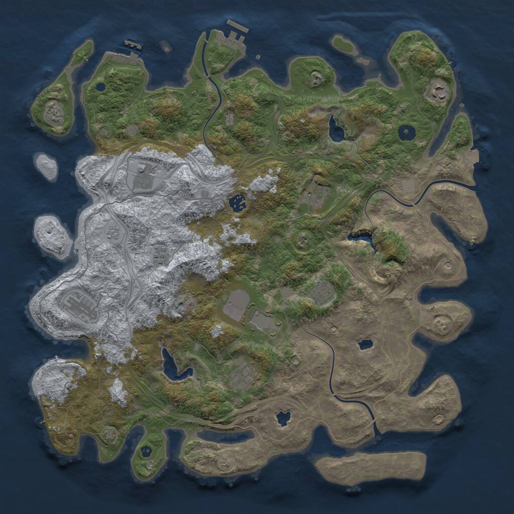 Rust Map: Procedural Map, Size: 4500, Seed: 1151575785, 15 Monuments