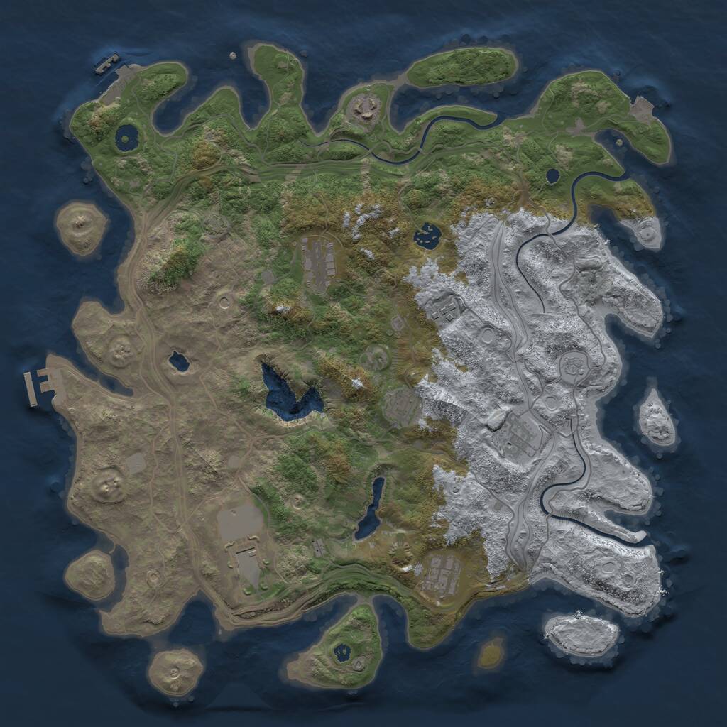 Rust Map: Procedural Map, Size: 4250, Seed: 99524139, 14 Monuments