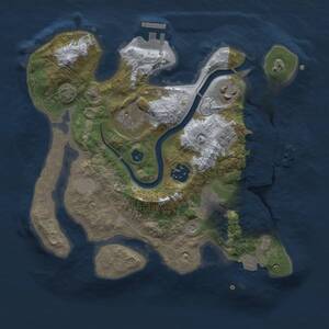 Thumbnail Rust Map: Procedural Map, Size: 2750, Seed: 1910319437, 10 Monuments