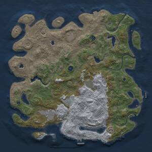 Thumbnail Rust Map: Procedural Map, Size: 4500, Seed: 1501993442, 16 Monuments