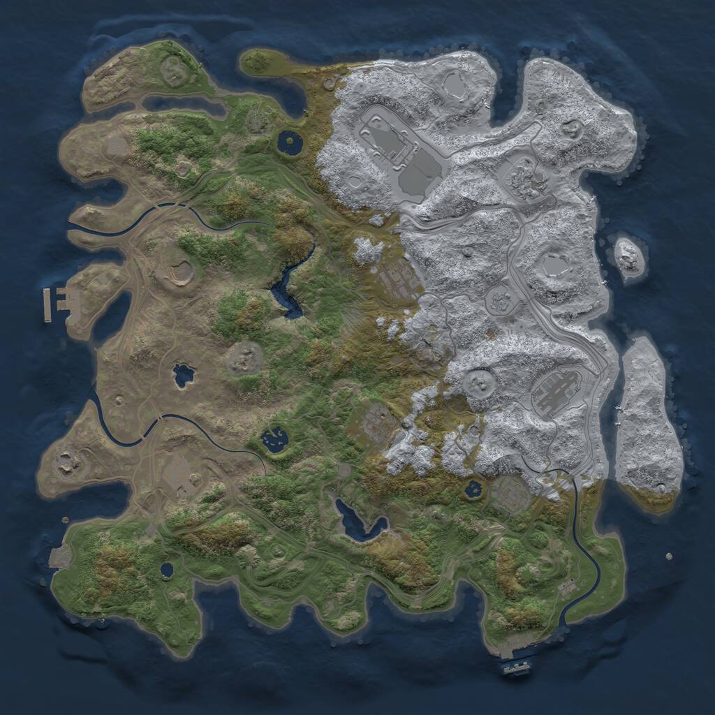 Rust Map: Procedural Map, Size: 4250, Seed: 60573, 16 Monuments
