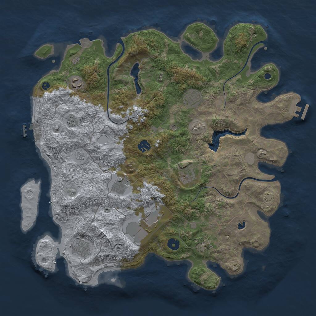 Rust Map: Procedural Map, Size: 4005, Seed: 779699744, 15 Monuments
