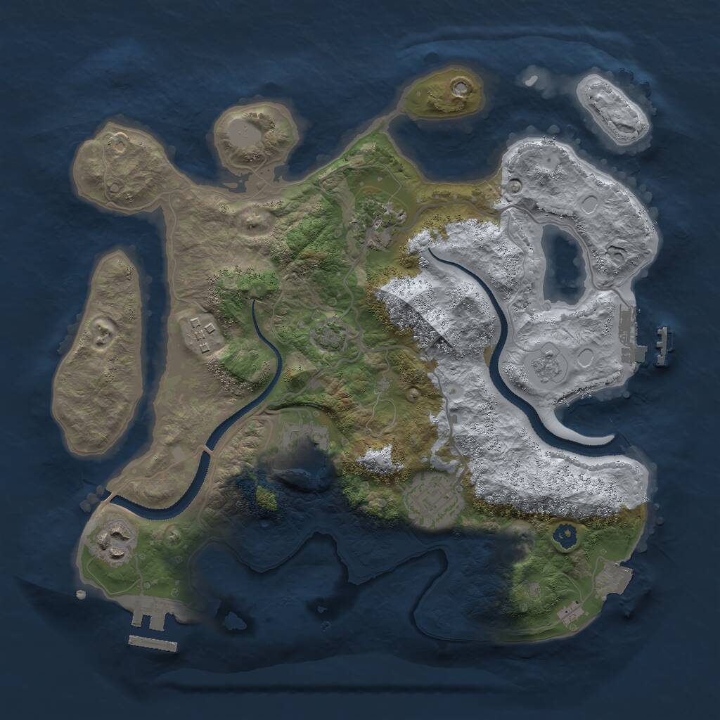 Rust Map: Procedural Map, Size: 3000, Seed: 5976182, 10 Monuments