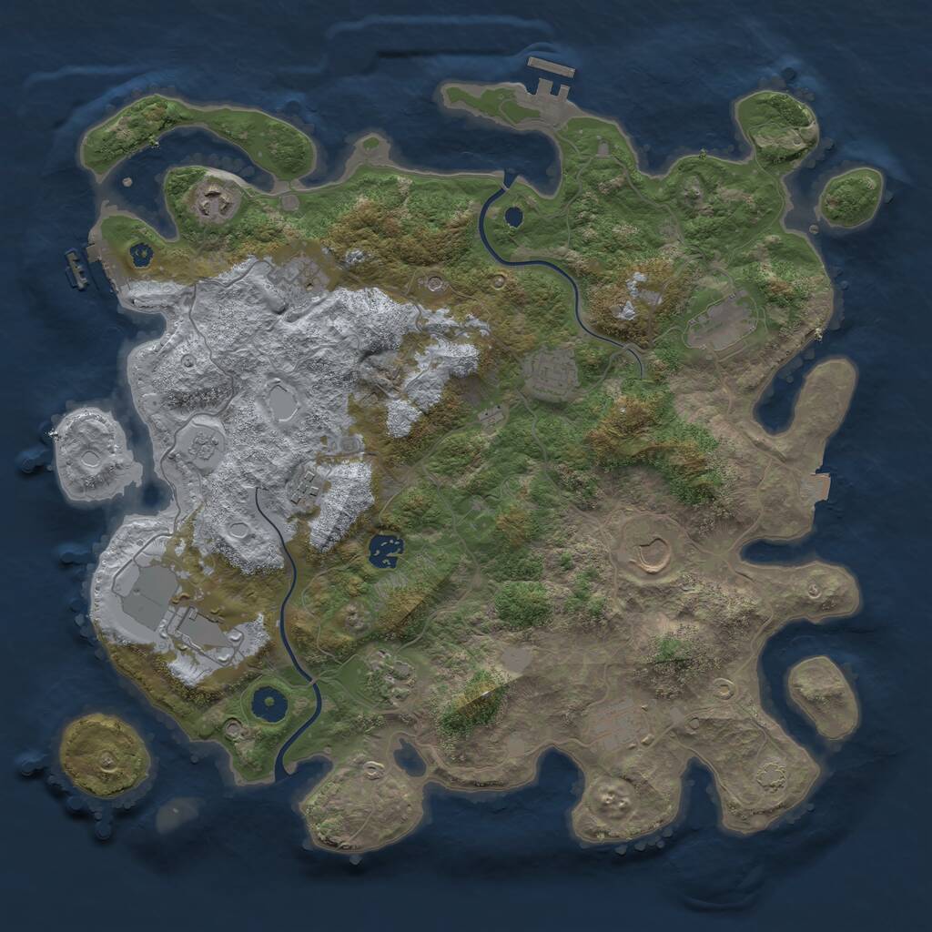 Rust Map: Procedural Map, Size: 3988, Seed: 155, 16 Monuments