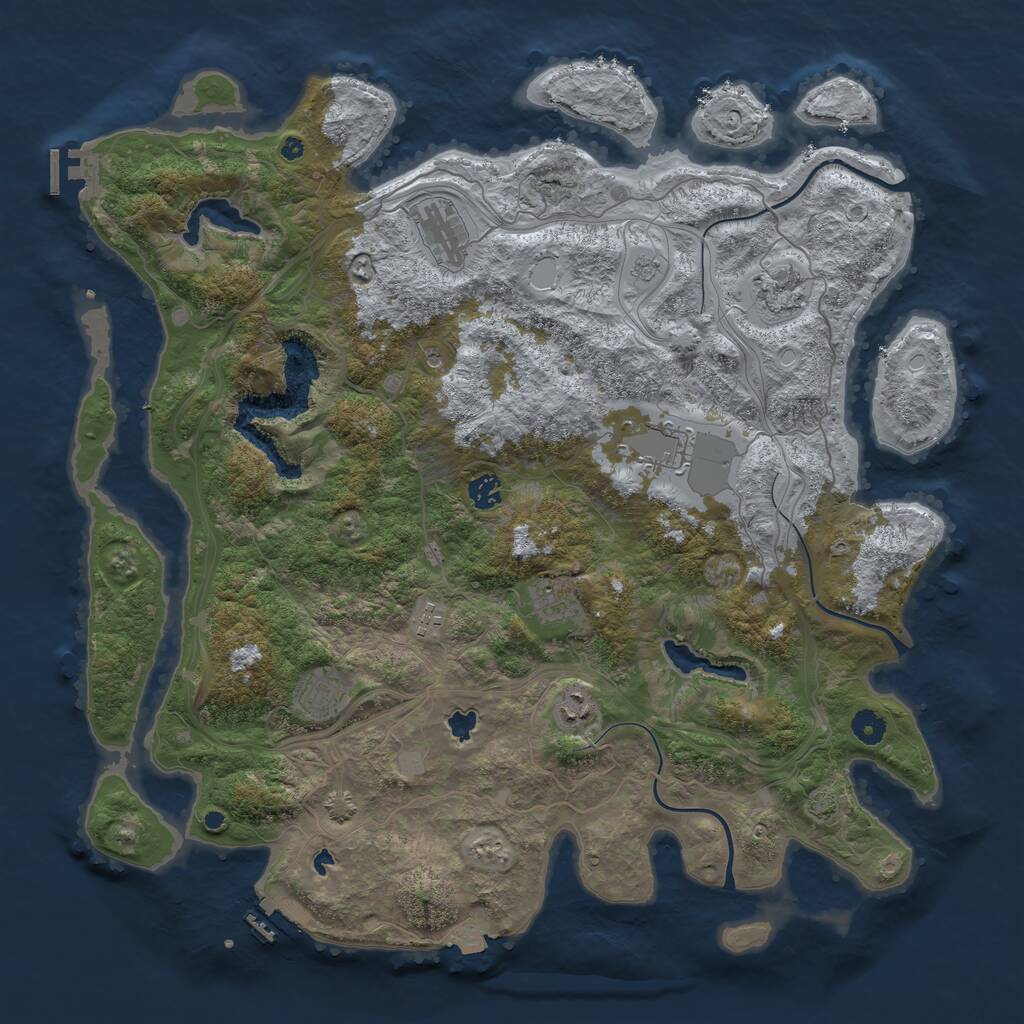 Rust Map: Procedural Map, Size: 4500, Seed: 929100060, 14 Monuments