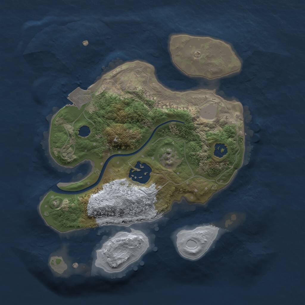 Rust Map: Procedural Map, Size: 2150, Seed: 54981, 2 Monuments