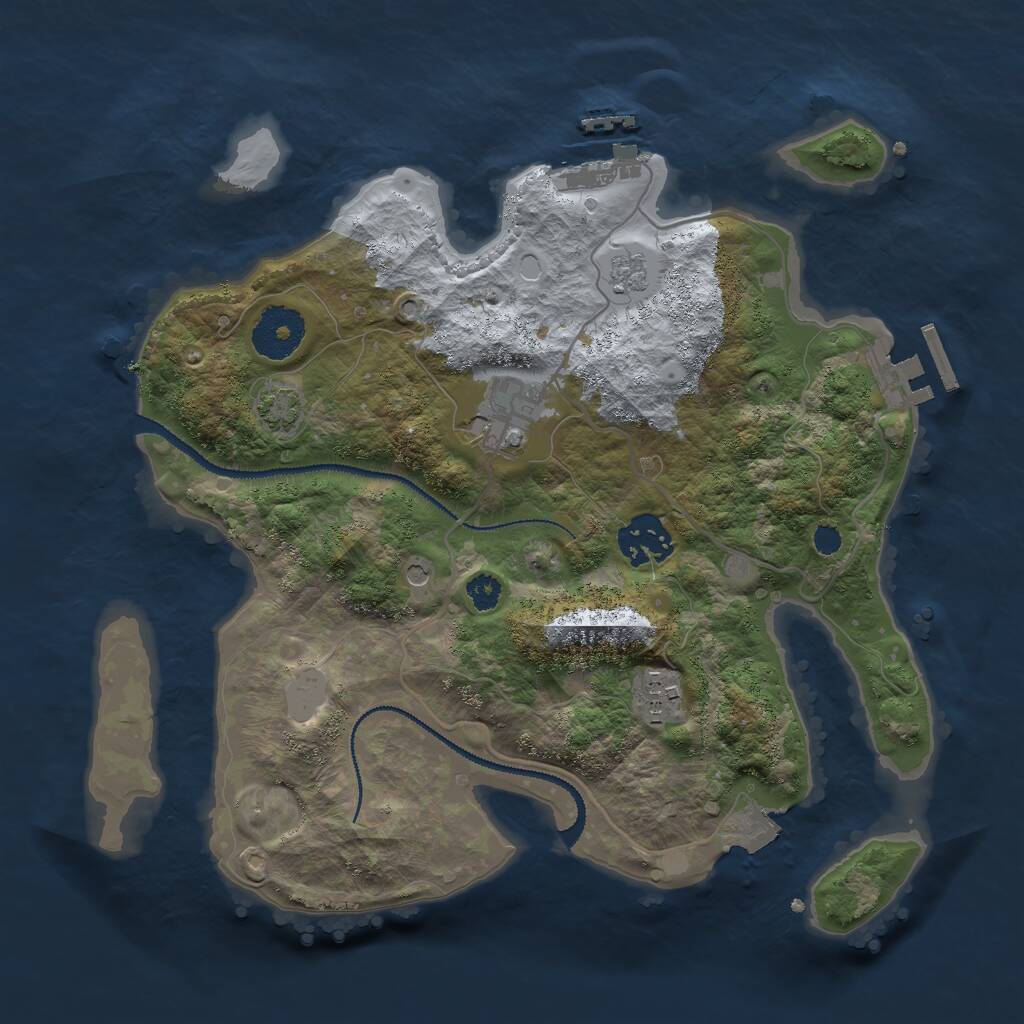 Rust Map: Procedural Map, Size: 2956, Seed: 56463, 9 Monuments