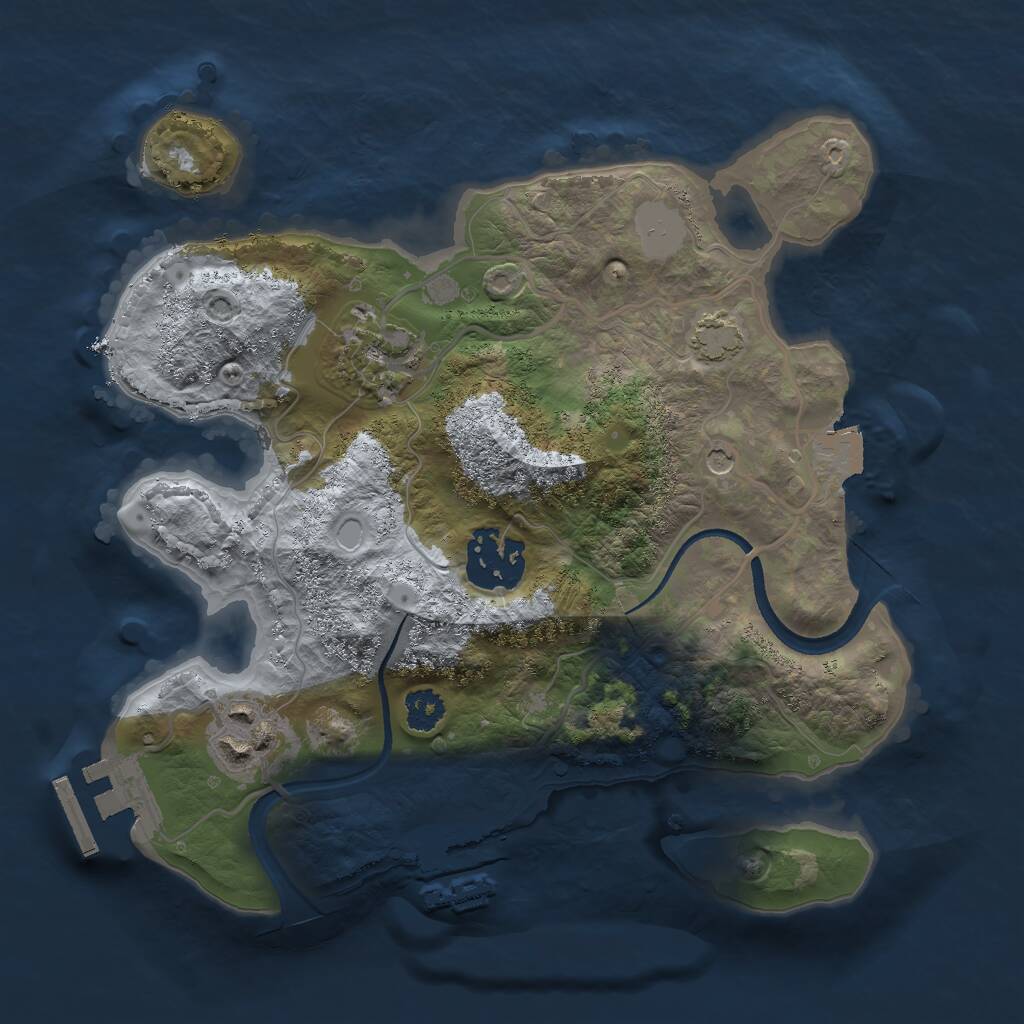 Rust Map: Procedural Map, Size: 2500, Seed: 797695516, 8 Monuments