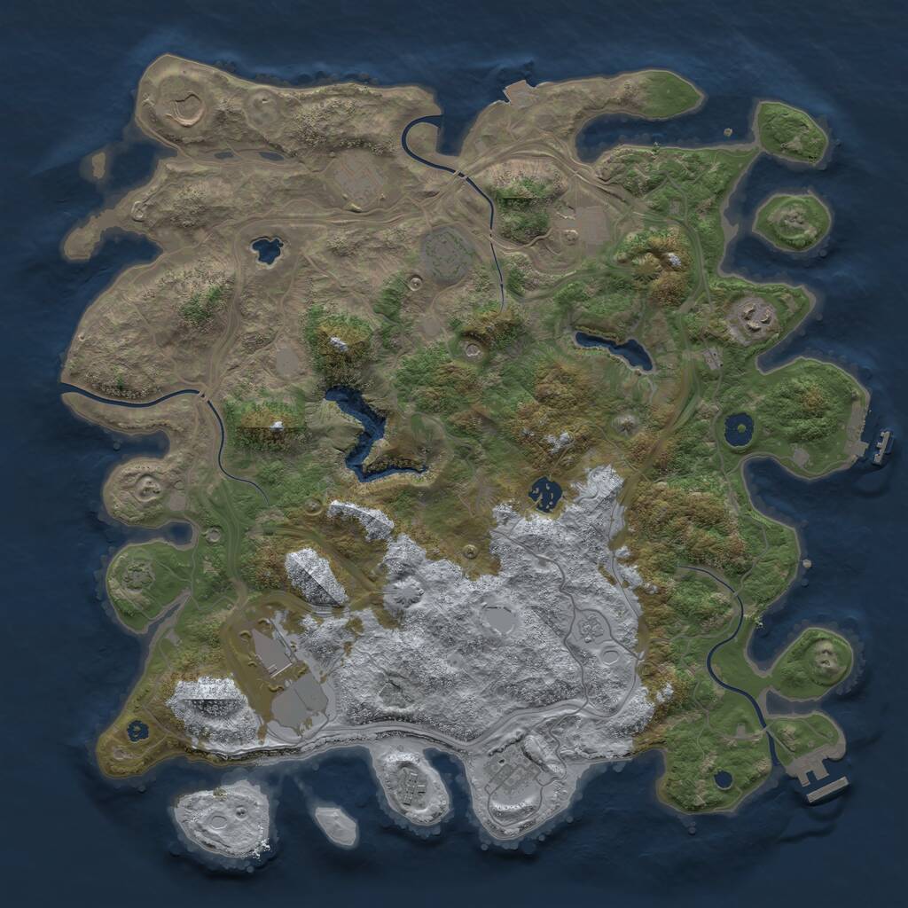 Rust Map: Procedural Map, Size: 4250, Seed: 1390985743, 15 Monuments